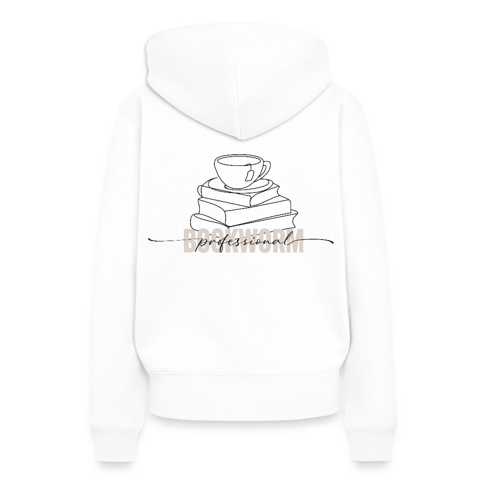 Regular Fit Hoodie "Professional Bookworm" - white