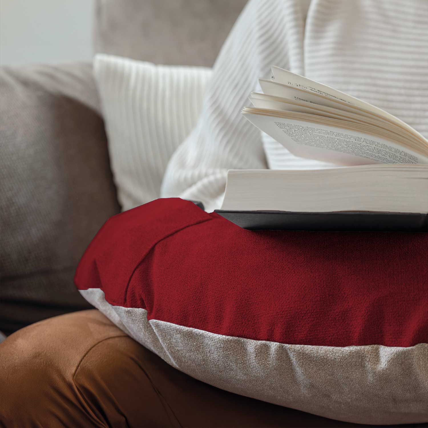 Bookiepad Balance mit Tasche - Dunkelrot/Creme