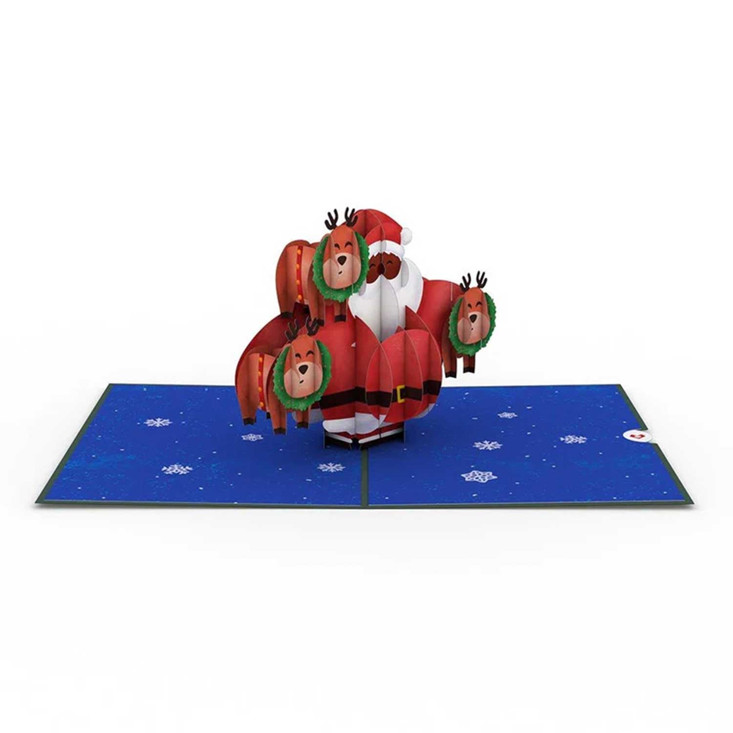 Jolly Santa Lustiger Weihnachtsmann grün 3D Pop-Up Karte