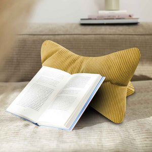 Leseknochen Inga in Cord-Optik - Gelb - Bookiepad, reading, cozy, Lesekissen, Couch, Sofa, Knochen