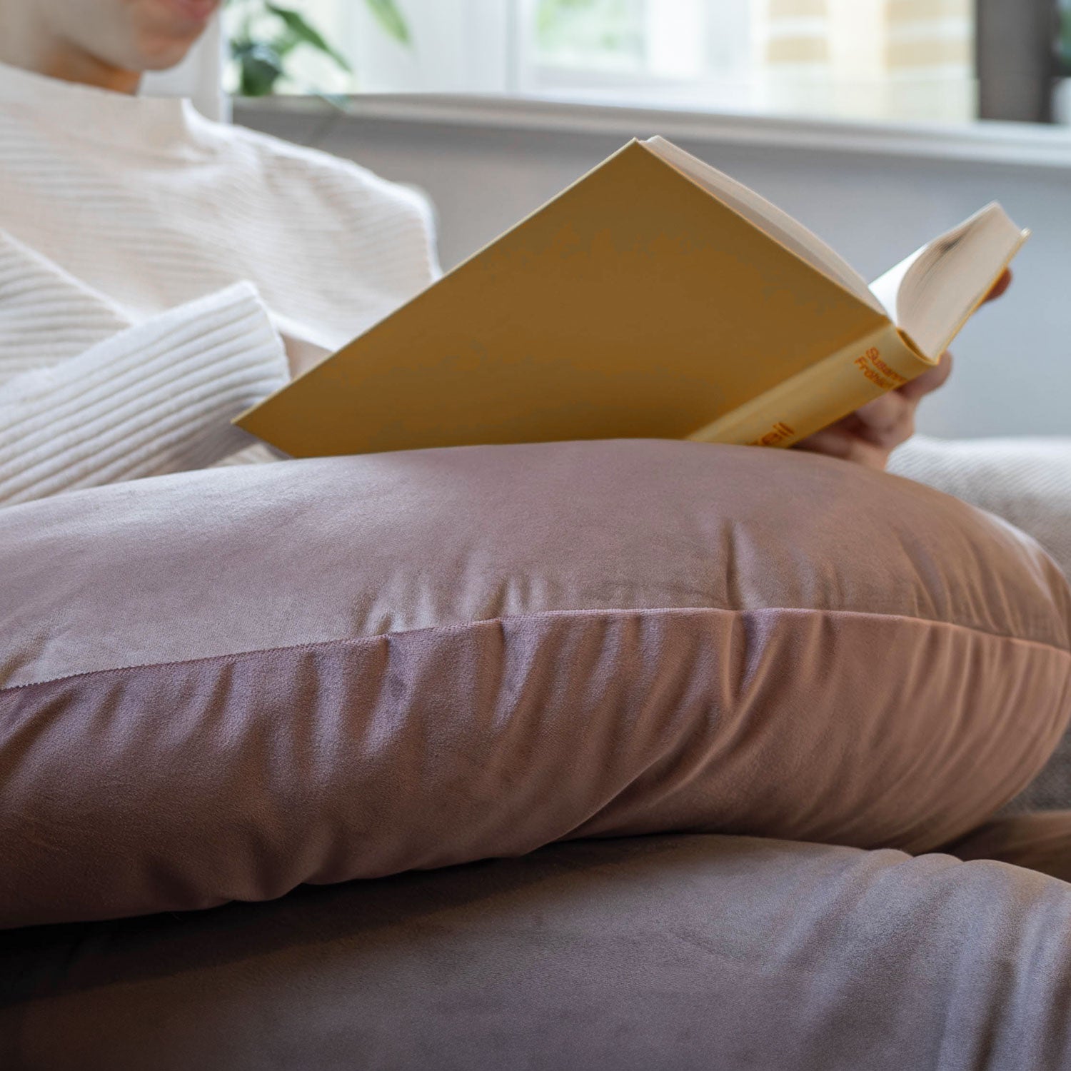 Bookiepad Lesekissen Twin in Samt-Optik - Rosé - Bookiepad