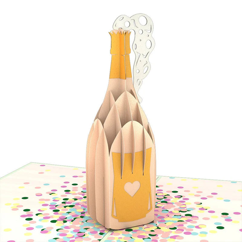 Champagner-Plopp 3D Pop-Up Karte