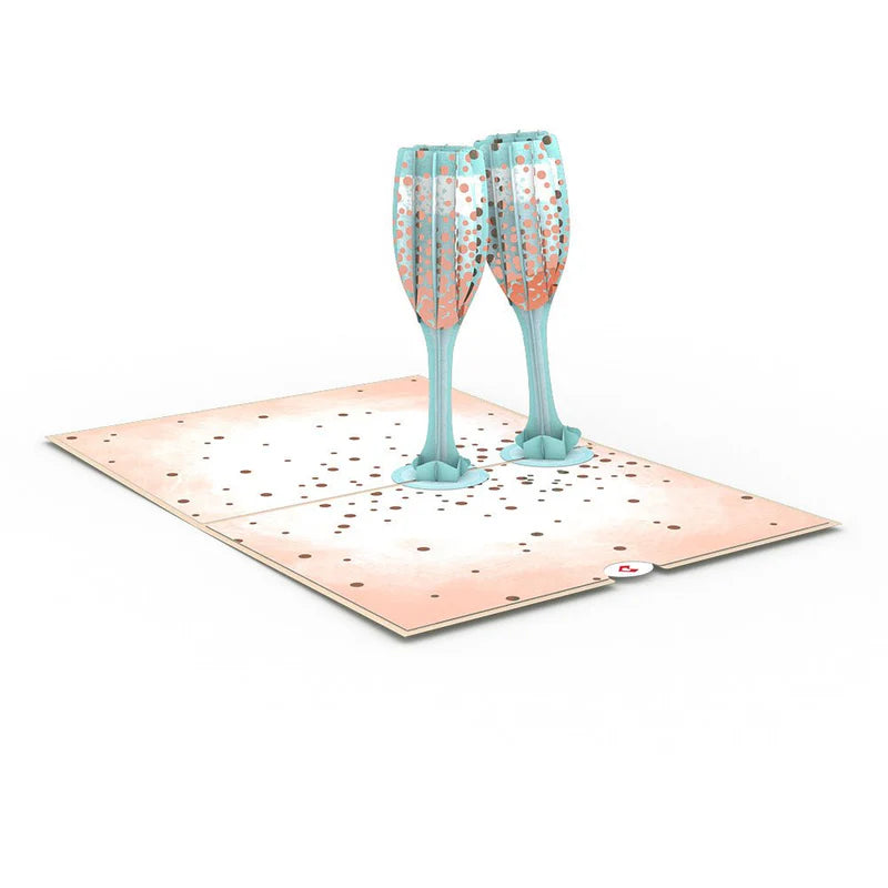 Champagner-Toast 3D Pop-Up Karte