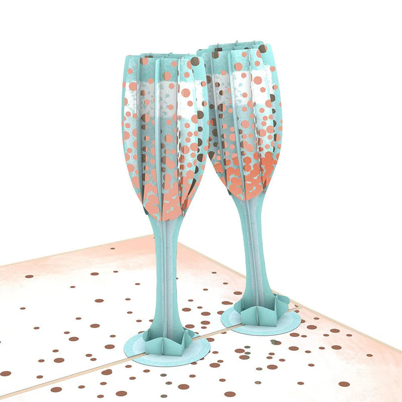 Champagner-Toast 3D Pop-Up Karte
