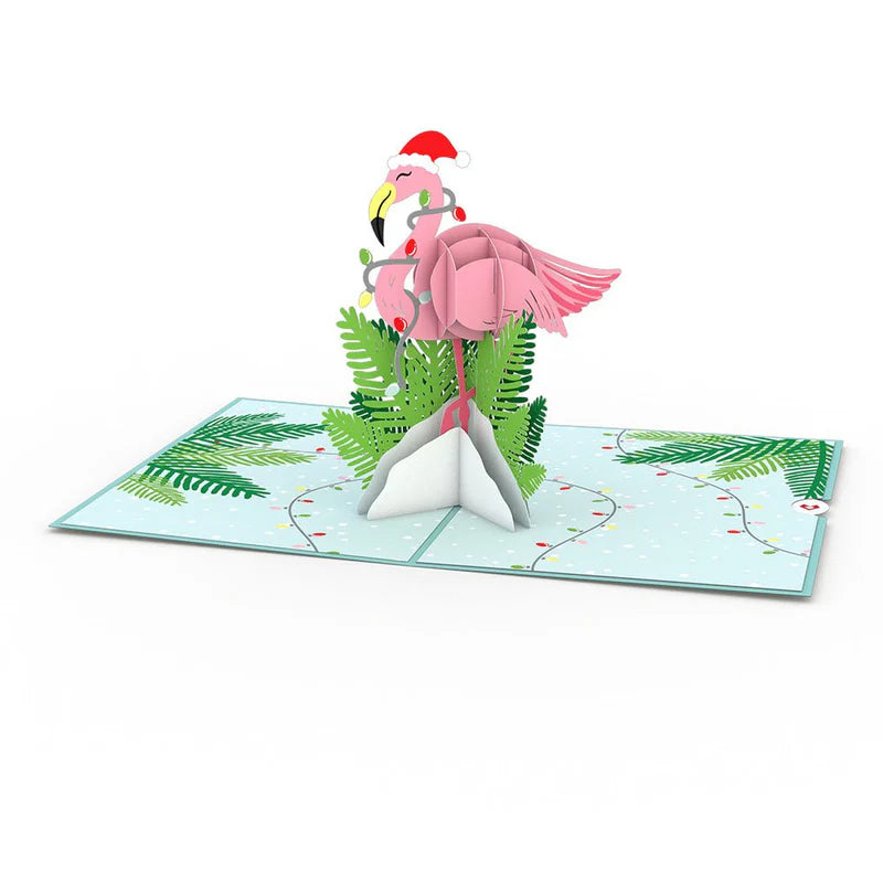 Weihnachts-Flamingo 3D Pop-Up Karte