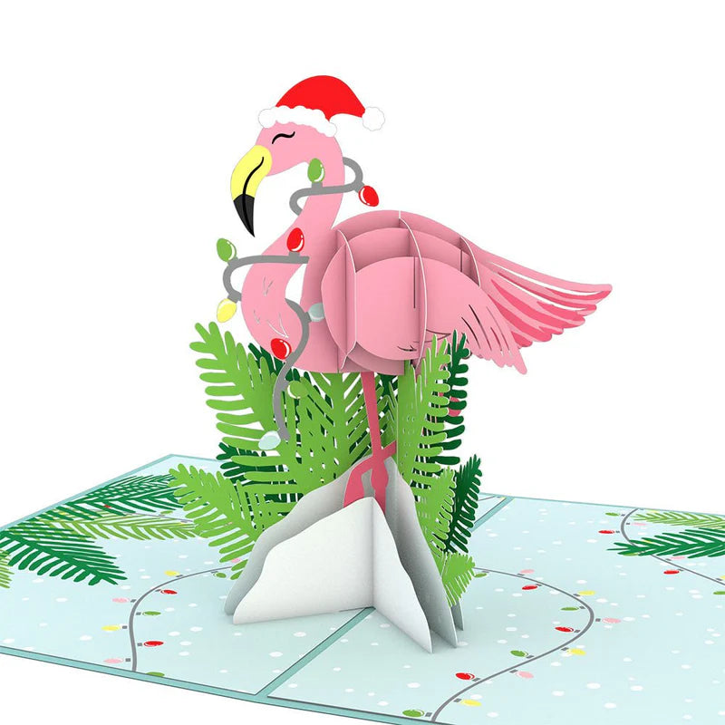 Weihnachts-Flamingo 3D Pop-Up Karte